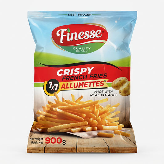 Finesse 7x7 coated fries bag, cleaned-up studio packshot