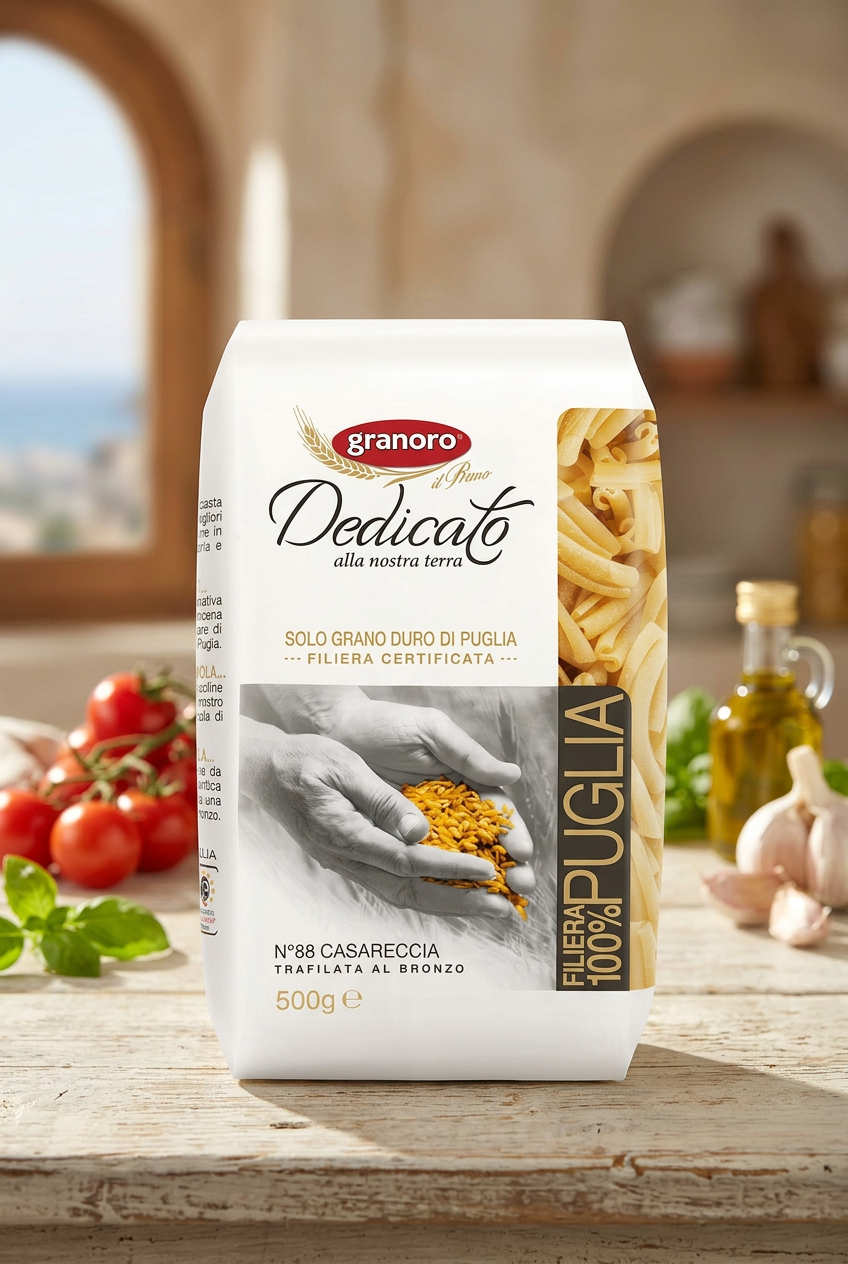 Granoro Dedicato Casareccia on an Italian kitchen background