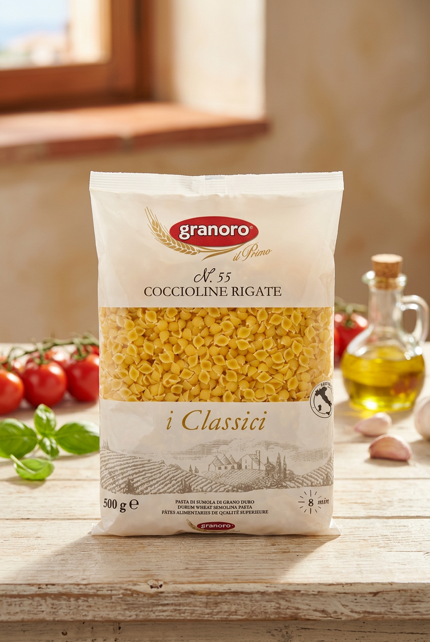 Granoro i Classici Coccioline Rigate on an Italian kitchen background