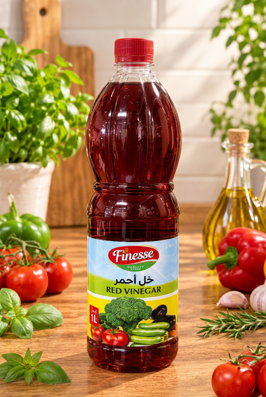New Finesse red vinegar 1L with kitchen background